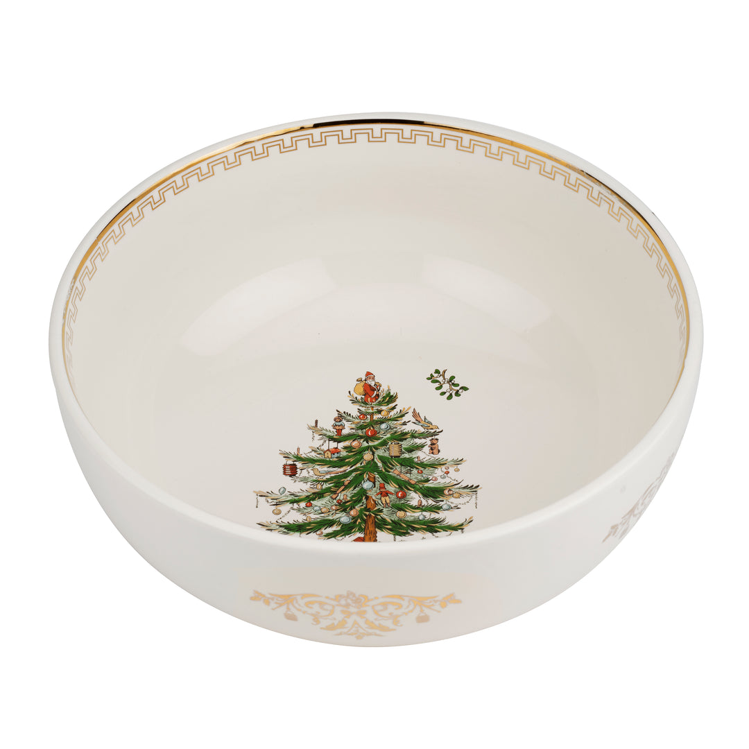 Christmas Tree Gold 10 Inch Salad Bowl