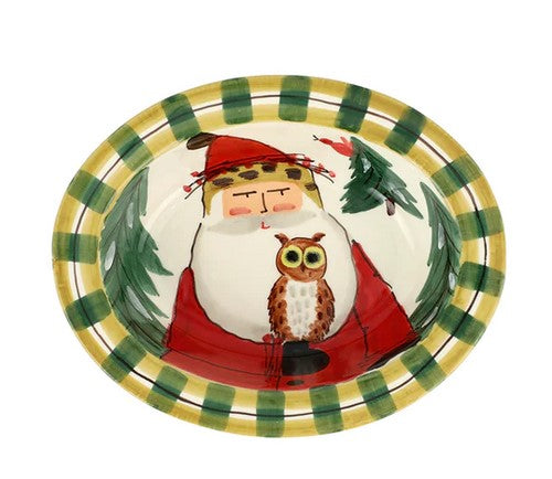 OSN Small Rimmed Oval Bowl with Owl