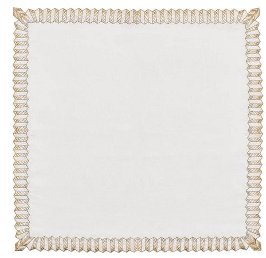 Etoile Napkin- White, Gold & Sliver Set/4