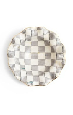 Sterling Check Ceramic Medium Fluted Serving Bowl