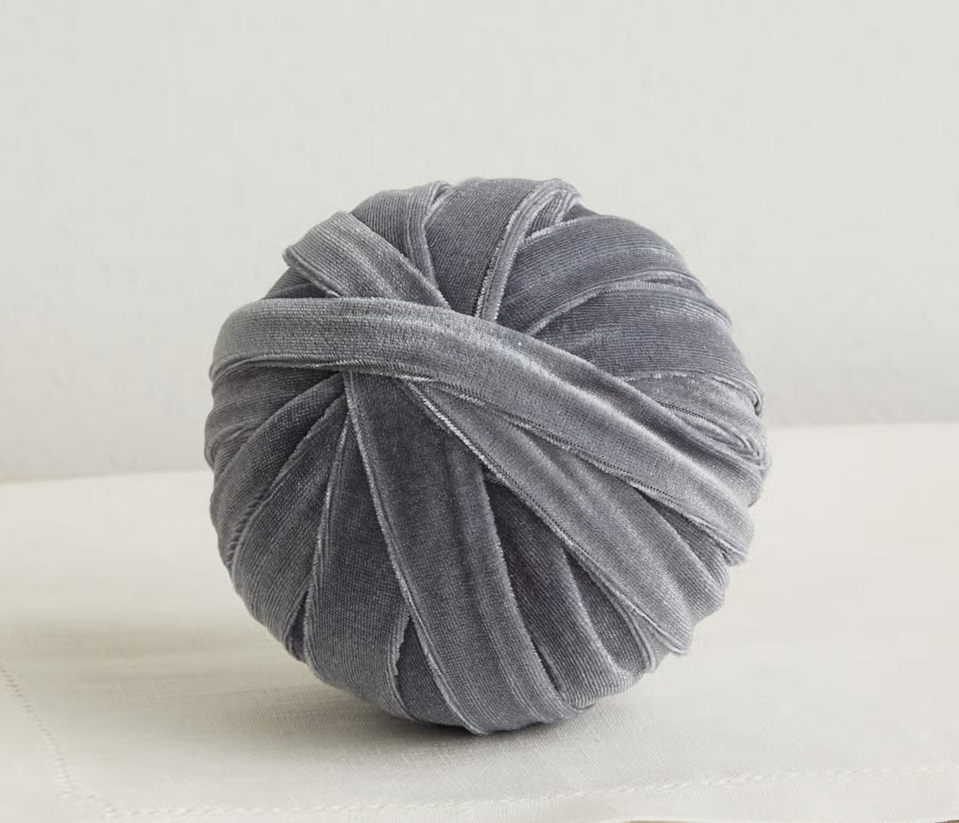 Velvet Decorative Sphere Slate Small
