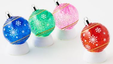 Color Swirl Waterglobe Ornament Green