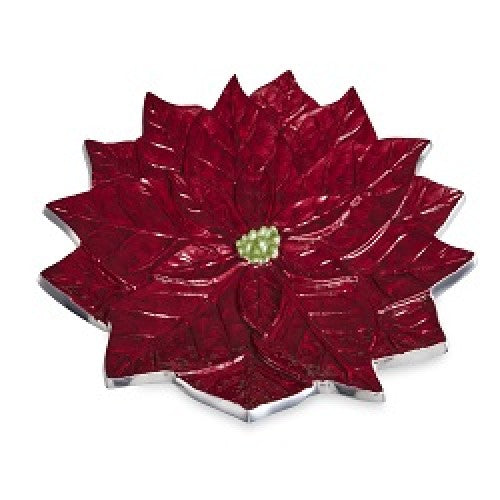 Poinsettia Pomegranate 15" Platter