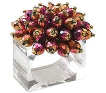 Zinnia Napkin Ring Plum & Gold