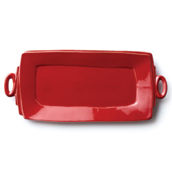 Lastra Red Handled Rect Tray