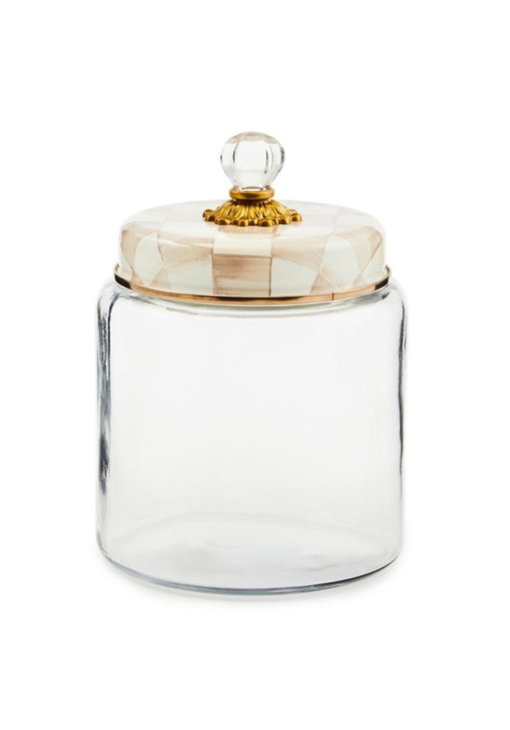Mocha Check Kitchen Canister Large