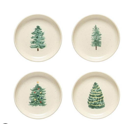 Pacifica Appetizer Plates S/4 - Christmas Tree