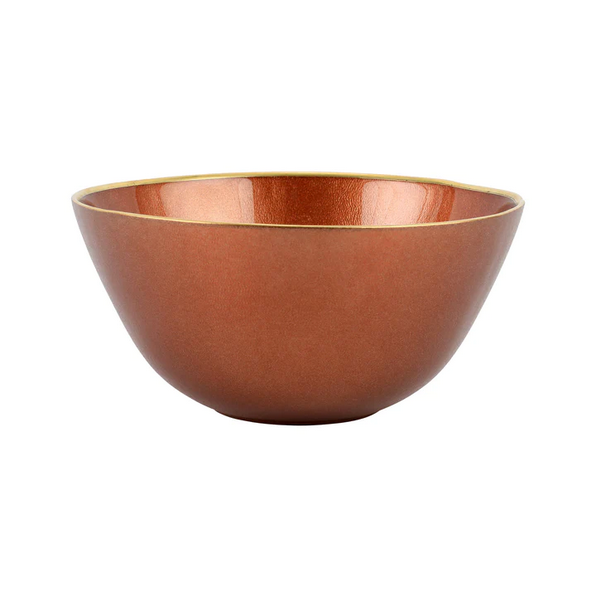 Metallic Glass Copper Deep Bowl Set of 3