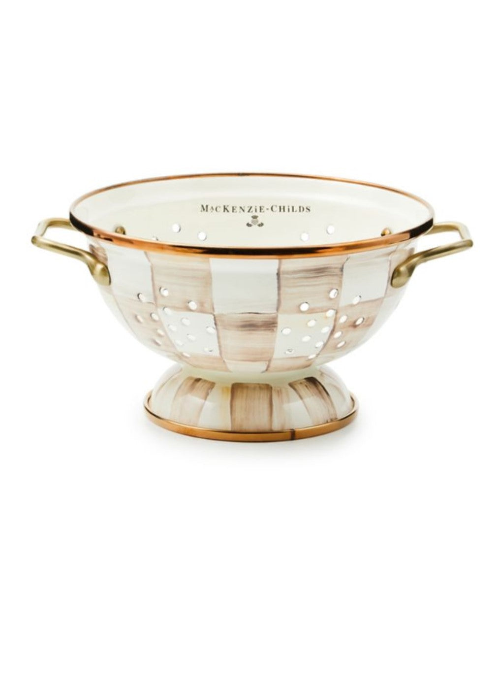 Mocha Check Colander Small
