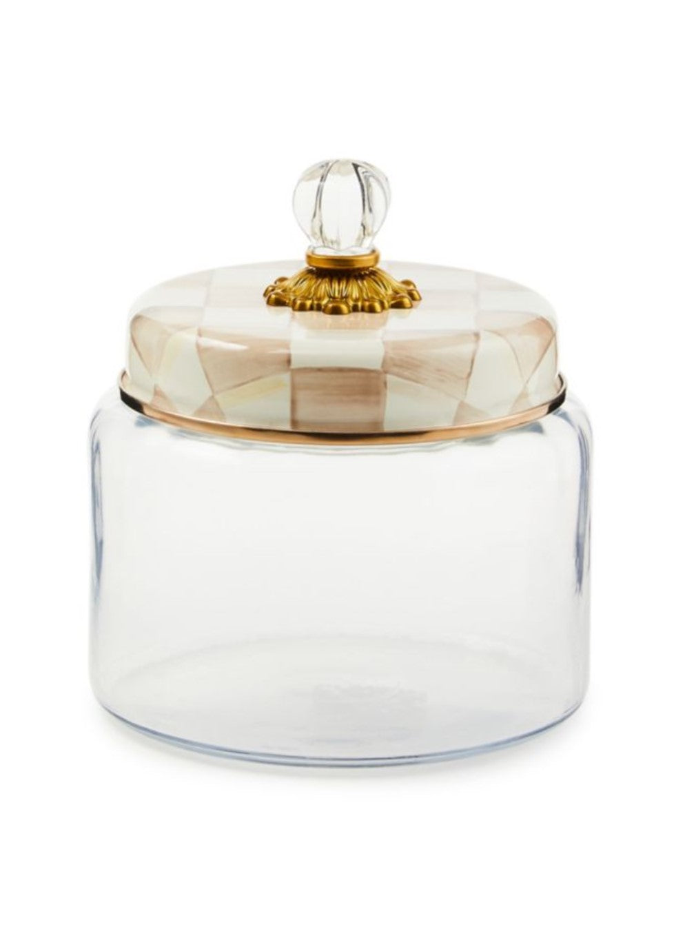 Mocha Check Kitchen Canister Medium