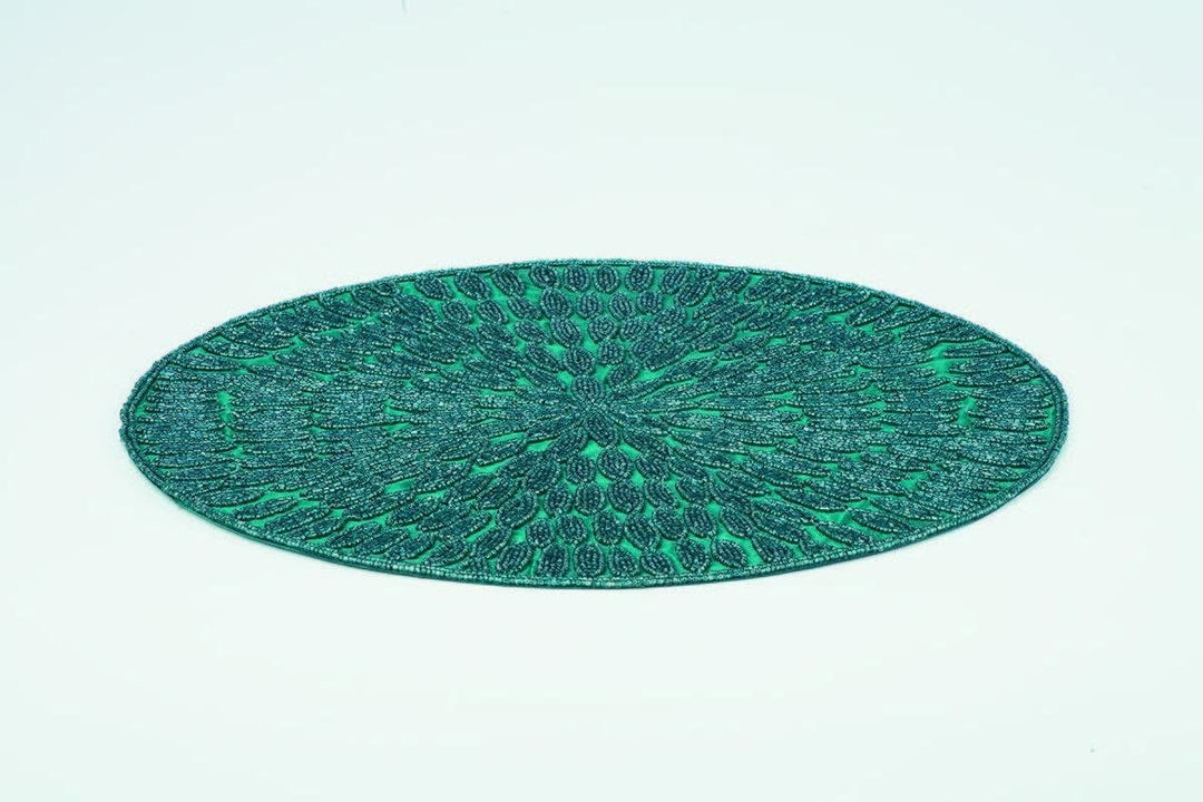 Teal Beaded Place Mat