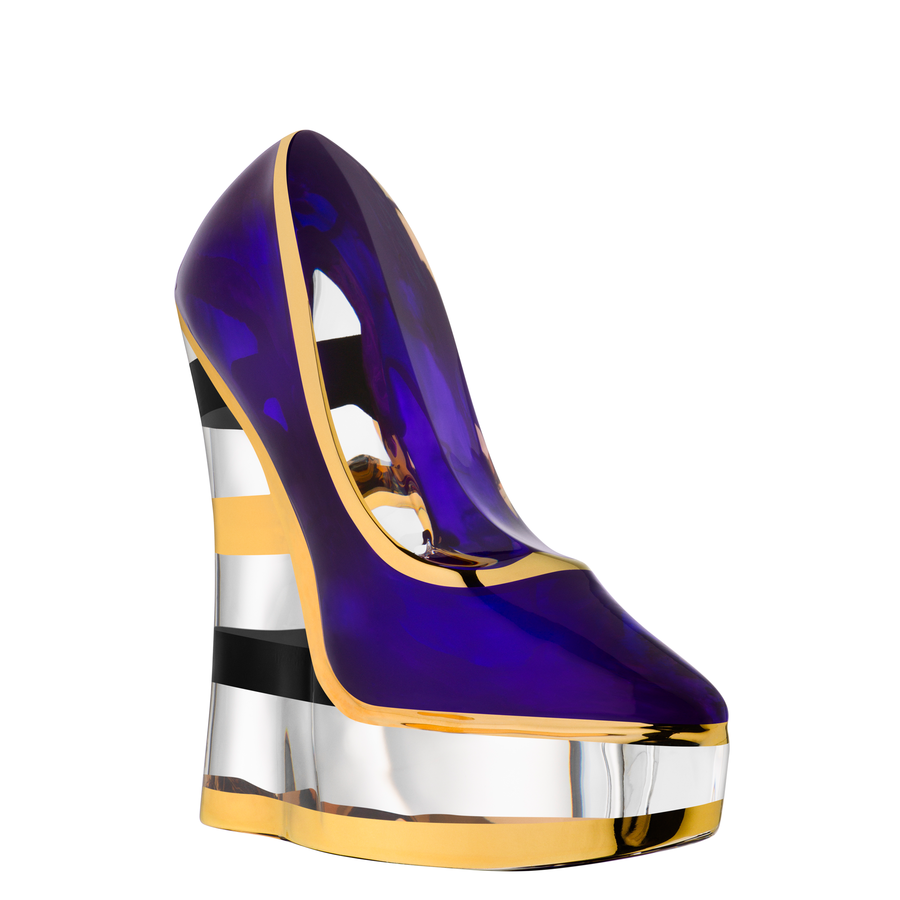 Make Up Shoe Stripe Purple Stiletto