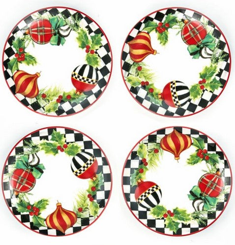 Deck The Halls Appetizer Plates- Set of 4