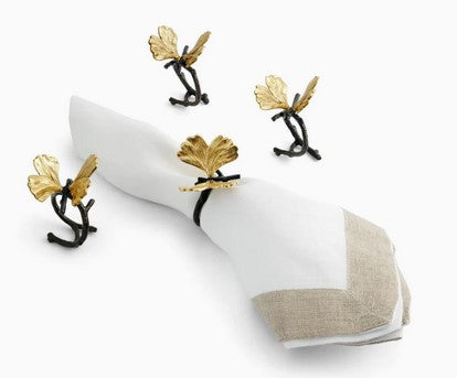 Butterfly Ginkgo Napkin Ring Set of 4