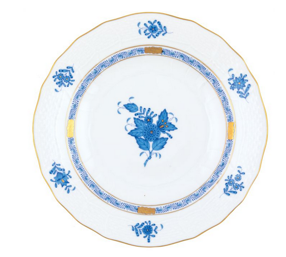 Chinese Bouquet Blue Dessert Plate