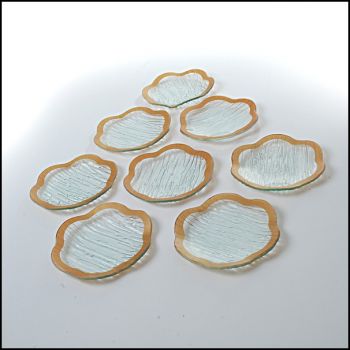 Rain Flower Scallop Plate Gold s/8