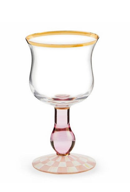 Rosy Check Wine Glass
