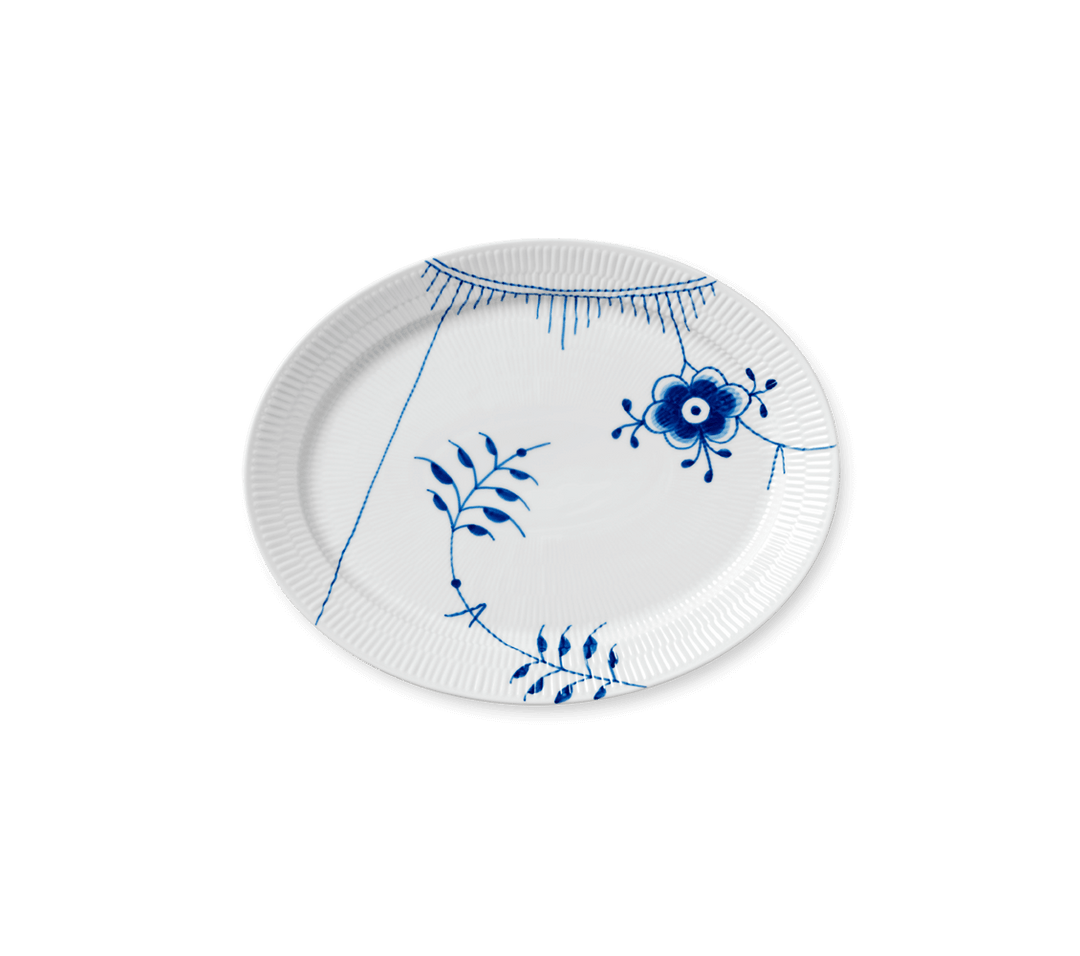 RC Blue Fluted Mega Dish Oval 12.25"