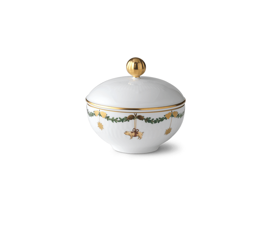 RC Star Fluted Christmas Sugar Bowl w/ Lid