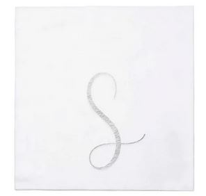 Papersoft Silver Monogram Cocktail Napkins S