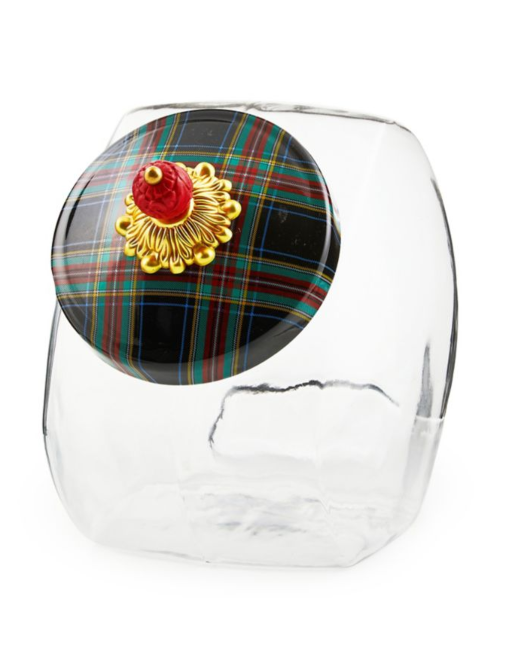 Cookie Jar with Black Tartan Lid