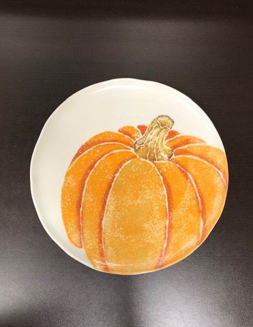 Pumpkins Salad Plate Orange Medium Pumpkin Set of 2