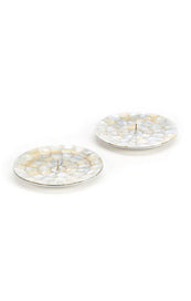 Mother of Pearl Candle Holders Round Set