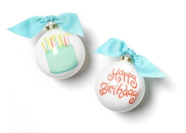 Happy Birthday Glass Ornament