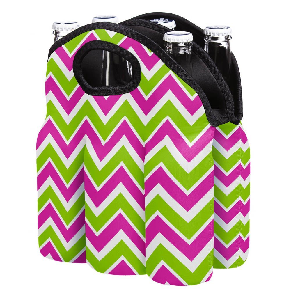 6 Pack Bottle Tote Preppy