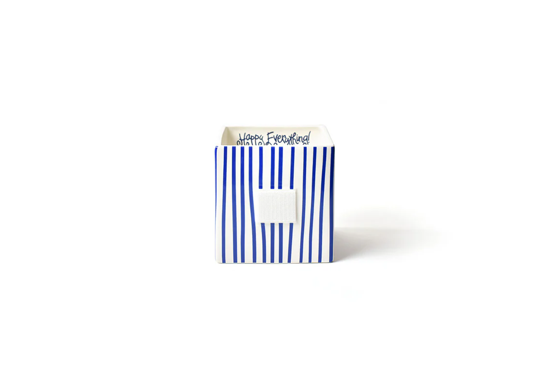 Indigo Skinny Stripe Medium Mini Nesting Cube