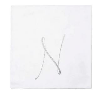 Papersoft Silver Monogram Cocktail Napkins N