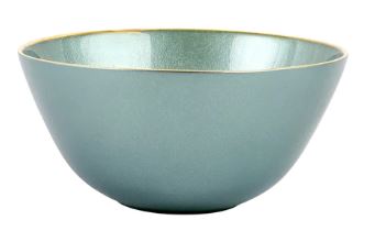 Metallic Glass Aquamarine Deep Bowl Set of 2