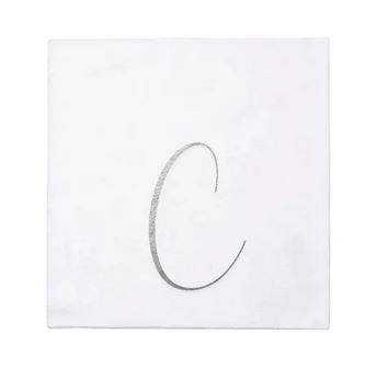 Papersoft Silver Monogram Cocktail Napkins C