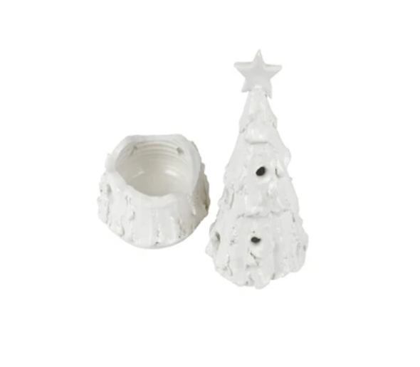 Foresta Bianca Flocked Tree with Star Small