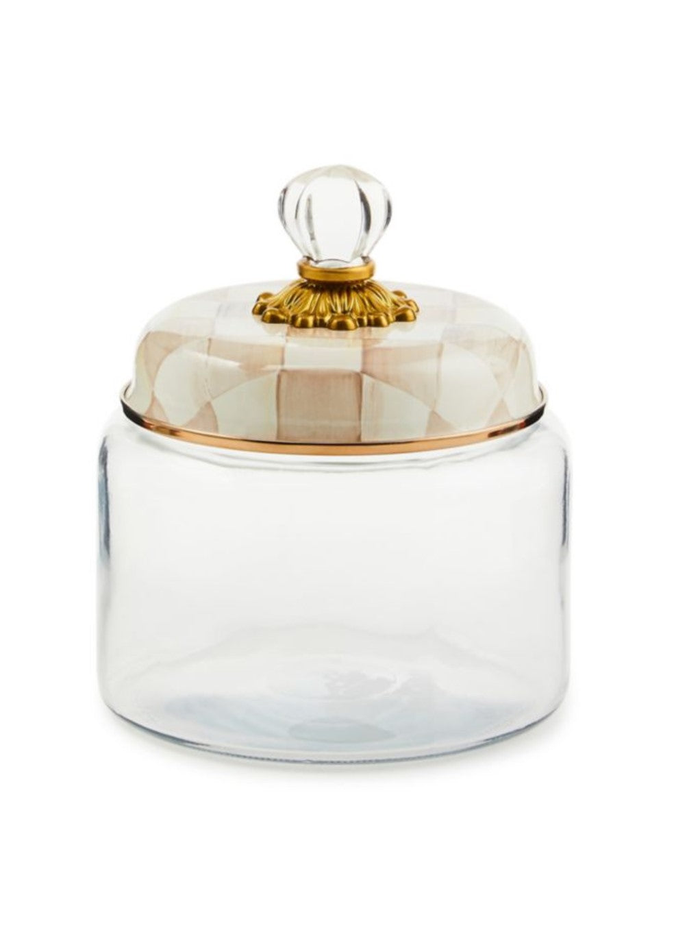 Mocha Check Kitchen Canister Small