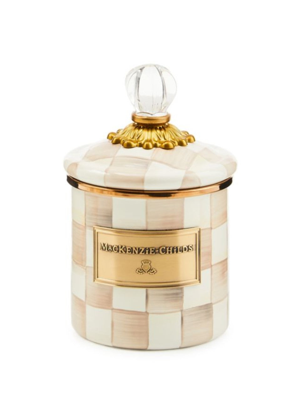 Mocha Check Canister Demi