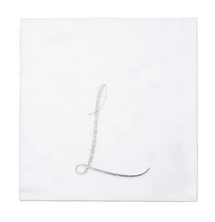 Papersoft Silver Monogram Cocktail Napkins L