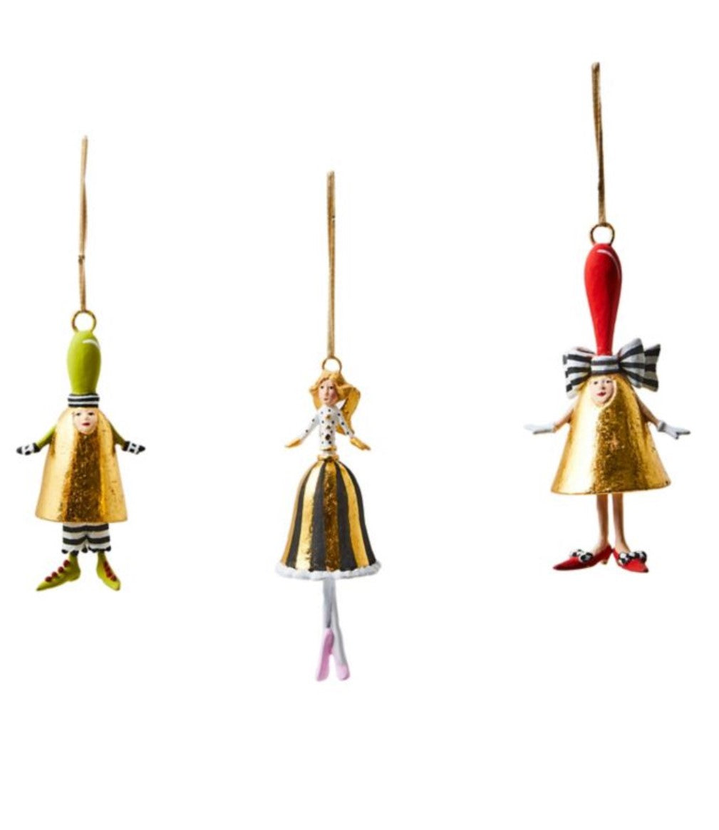 Patience Brewster Mini Bell Ornaments Set of 3