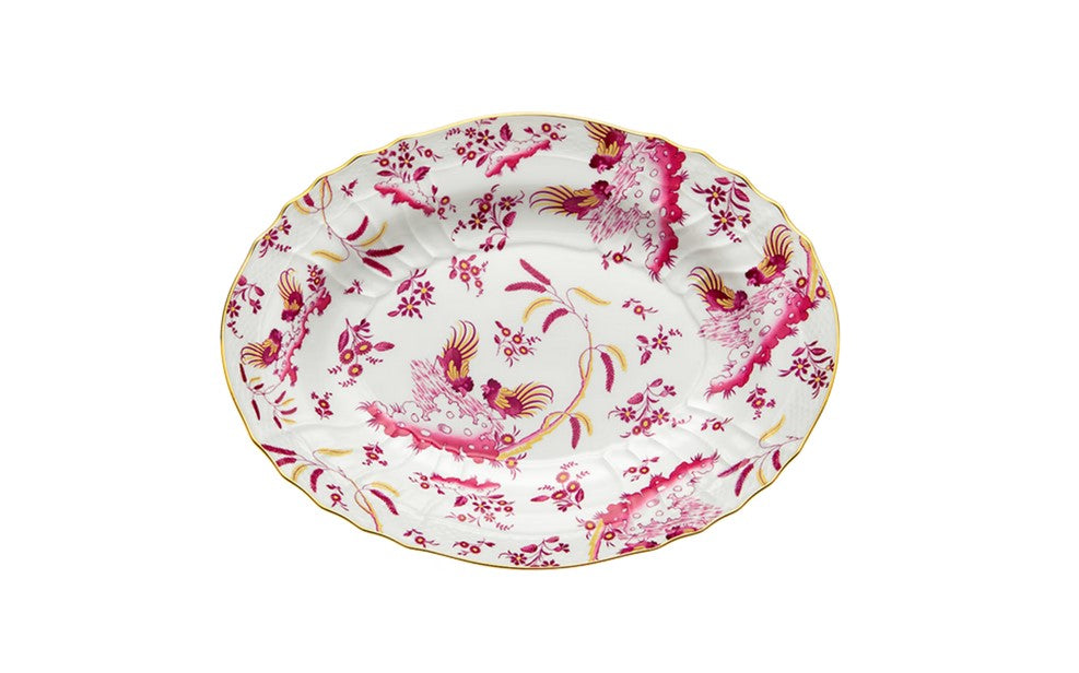 Ginori Large Oval Platter Oro Di Doccia Magenta