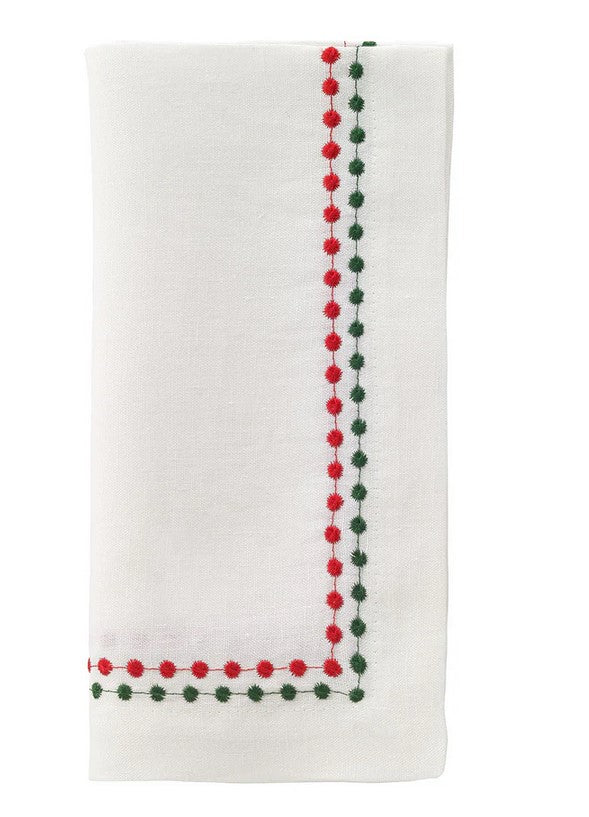 Pearls Red/Green 21" Napkin Set of 2