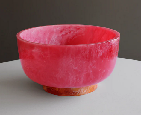 RESIN Rio Large Bowl with Base - Pink/Orange