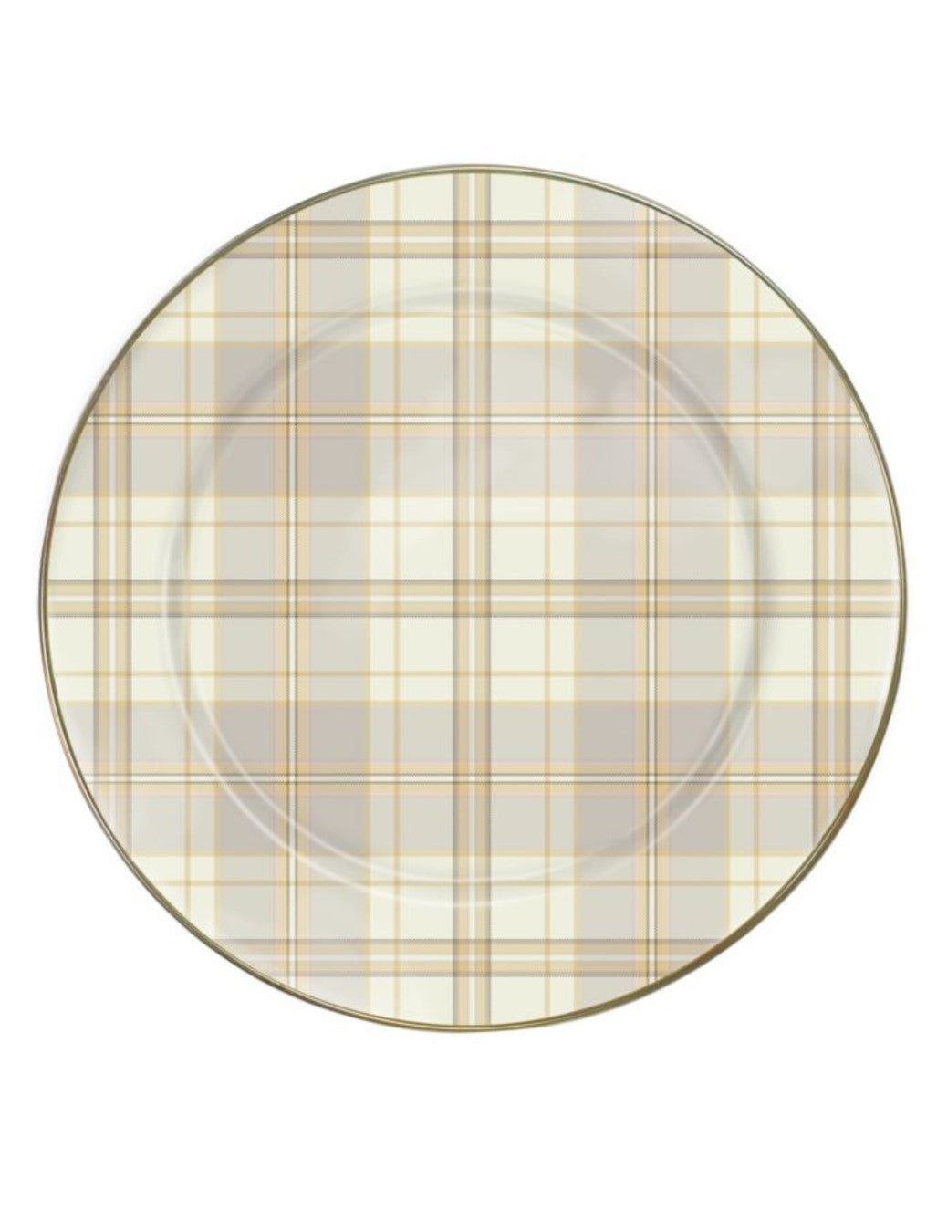 Tartan Latte Dinner Plate