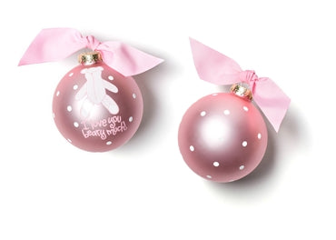 I Love You Beary Much Girl Glass Ornament