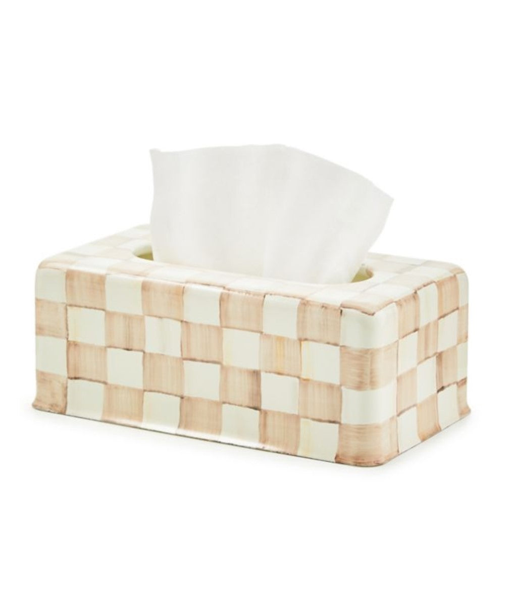 Mocha Check Standard Tissue Box Cover
