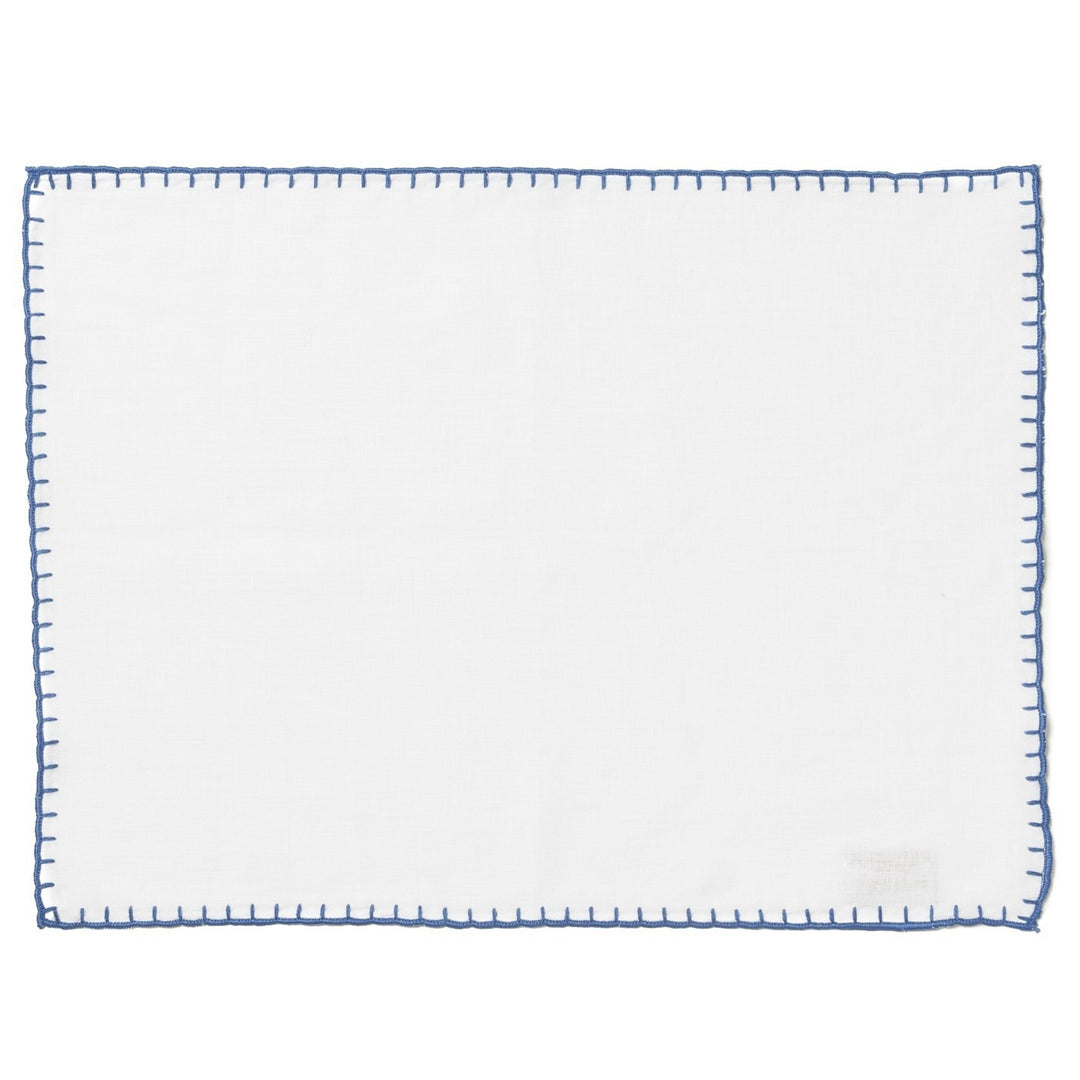 Whipstitch White W/Cobalt Placemat
