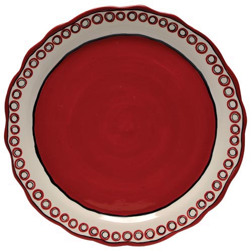 Ceramic Charger Red/Cream