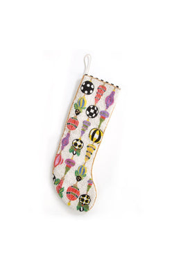 Deck The Halls Beaded Stocking