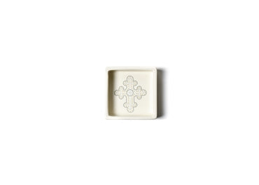 Neutral Cross 3.5 Square Trinket Bowl Cobble