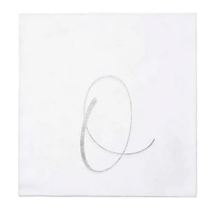Papersoft Silver Monogram Cocktail Napkins O