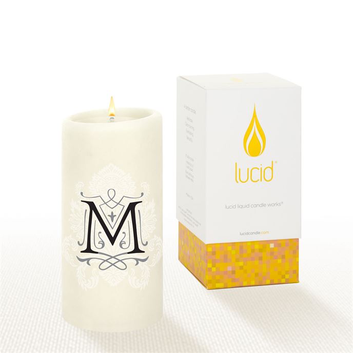 Natural Pillar Candle 6" Florentine "M"